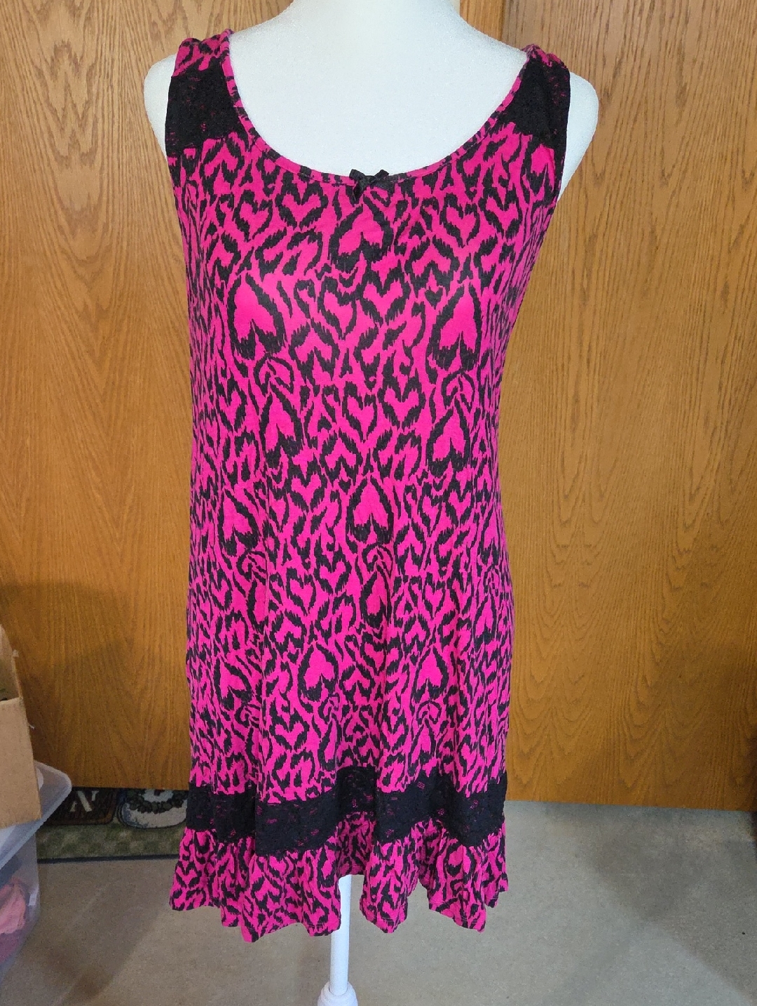 Hot Pink And Black Animal Print Sleeveless Pj's
